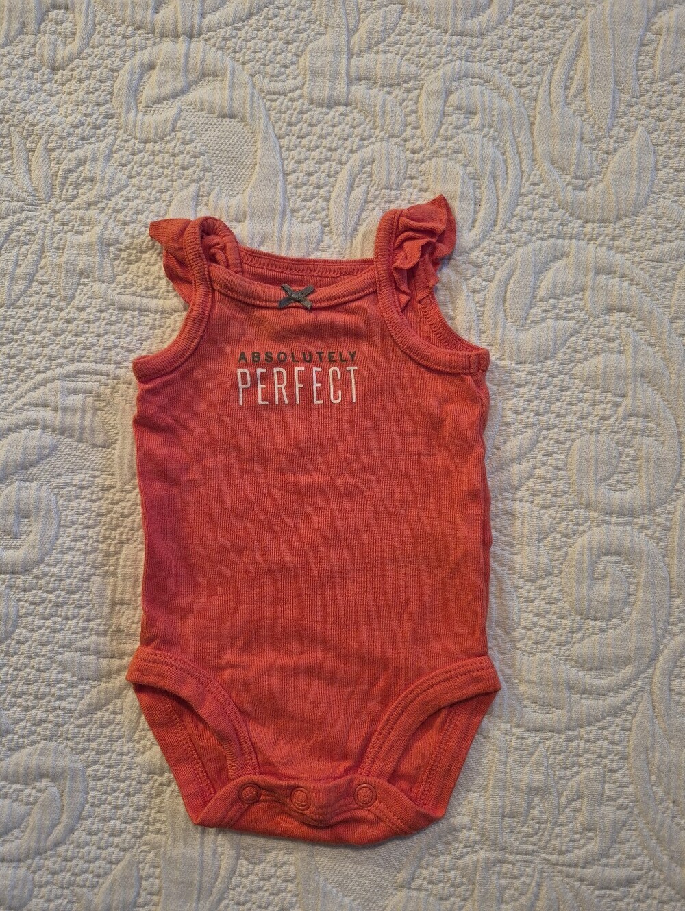Carter's NB orange bodysuit EUC